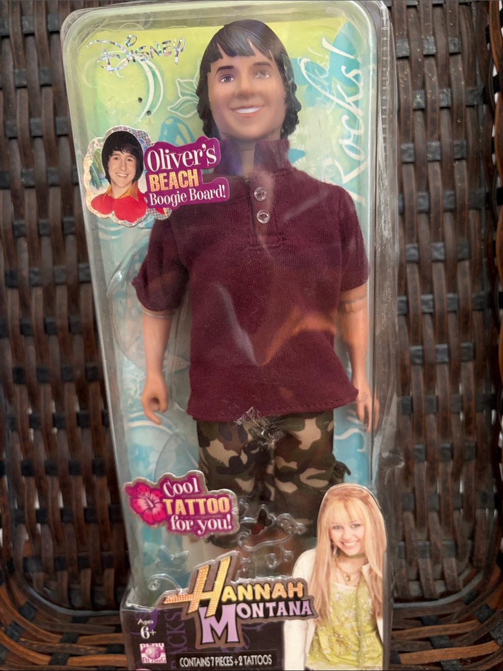 Hannah Montana Oliver Doll - Burgundy Shirt, Camo Pants - factory sealed
